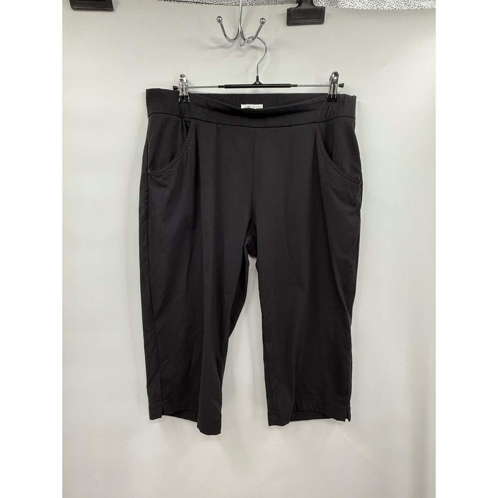 Columbia XL Anytime Casual Capri Pants Womens Black Stretch Hiking Cropped